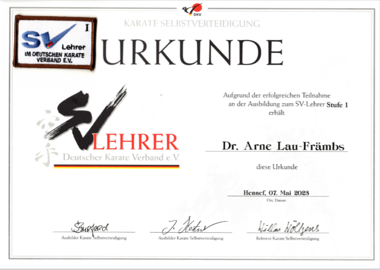 Ausbildung zum SV-Lehrer/in im Deutschen Karate Verband
